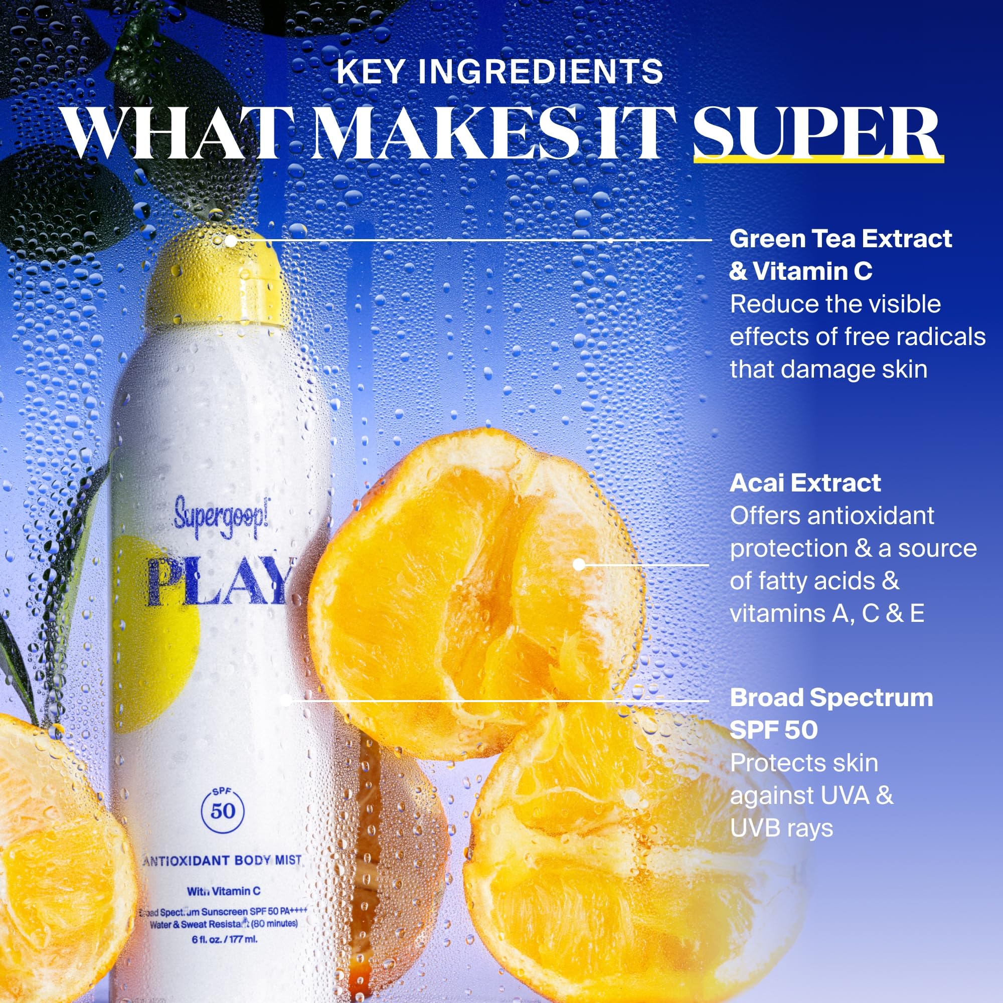 Supergoop! PLAY SPF 50 Antioxidant Body Mist - 2 Pack